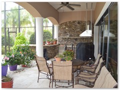 Outdoor kitchen in a Stoughton & Duran custom home.